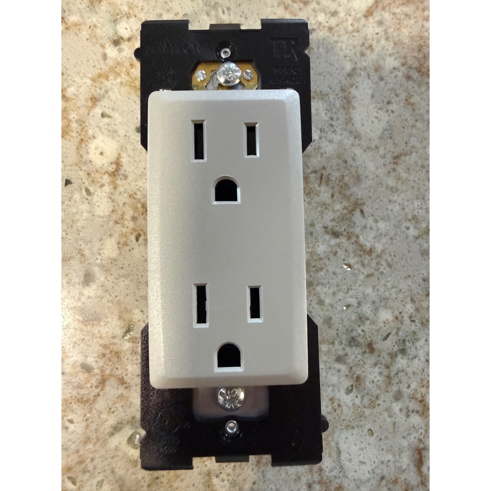 Leviton RER15-WS Renu Tamper-Resistant Outlet 15A 125V Wood Smoke Gray